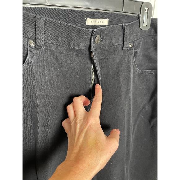 Black Straight Leg Jeans Womens Size 14 Stretch Comfort Classic Casual Pants - Picture 2 of 9